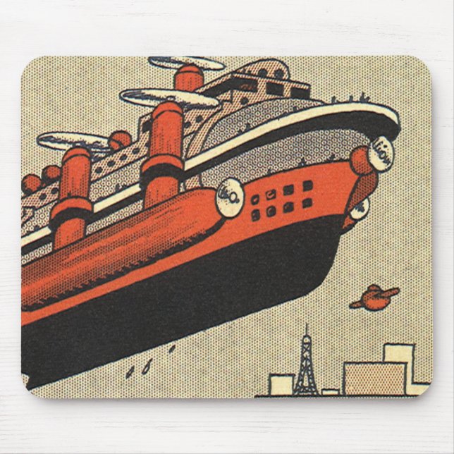 Tapis De Souris Bateau de croisière d'hélicoptère de science-ficti (Devant)