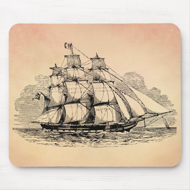 Tapis De Souris Bateau de navigation vintage (Devant)