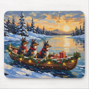 Tapis De Souris Bateau de Noël de berger anatolien pour les fêtes
