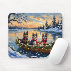 Tapis De Souris Bateau de Noël de vacances de Lappish finlandais