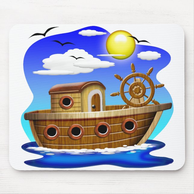 Tapis De Souris Bateau de pêche dessin animé  (Devant)