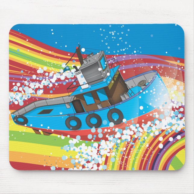 Tapis De Souris Bateau de pêche orageux (Devant)