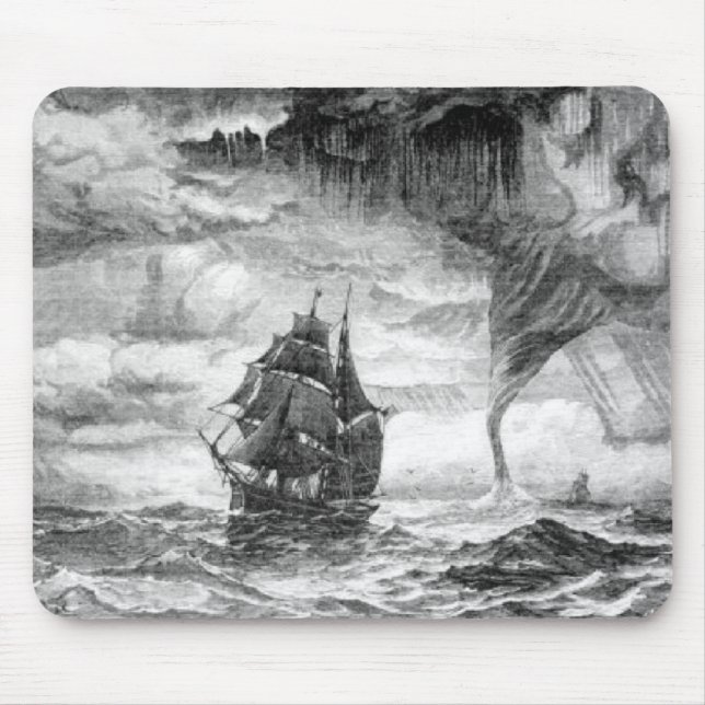 Tapis De Souris Bateau de pirate dans une tempête (Devant)