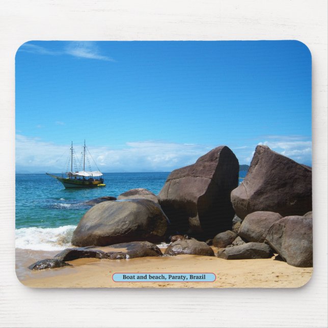 Tapis De Souris Bateau et plage, Paraty, Brésil (Devant)
