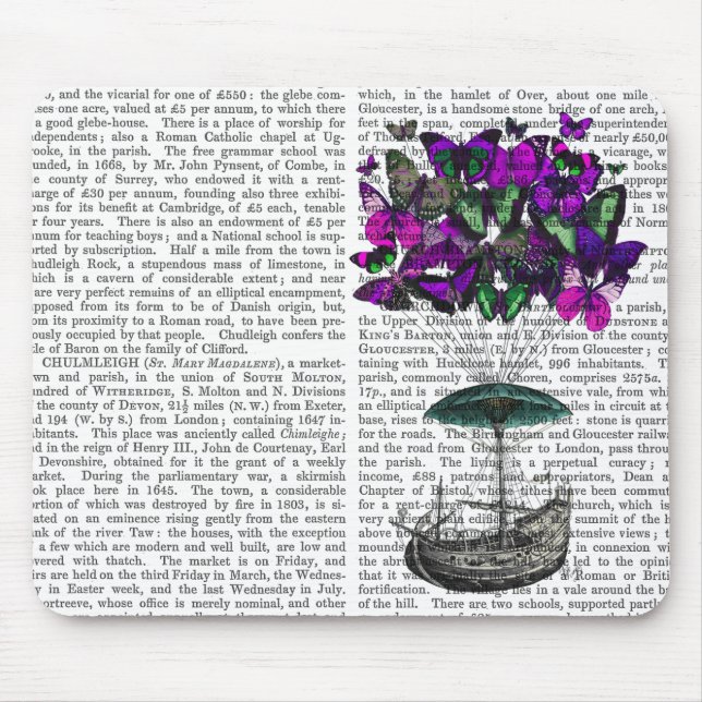 Tapis De Souris Bateau papillon 2 violet et vert (Devant)