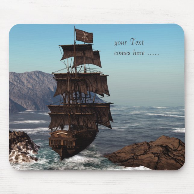 Tapis De Souris Bateau pirate Mousepad (Devant)