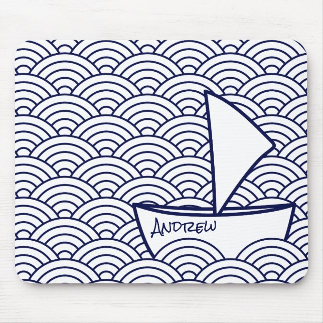 Tapis De Souris Bateau sur Waves Mouse Pad (Devant)