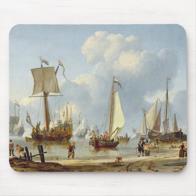 Tapis De Souris Bateaux dans l'eau calme avec des figures du (Devant)