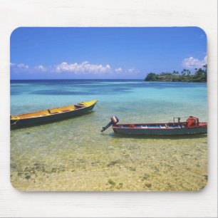Tapis De Souris Bateaux de pêche, Boston Beach, Port Antonio,