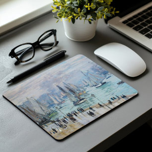 Tapis De Souris Bateaux de pêche quittant le port   CLAUDE MONET