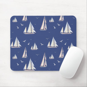 Tapis De Souris Bateaux marins et mouettes