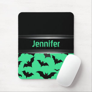 Tapis De Souris Bateaux volants sur vert : Vibes d'Halloween Éffra