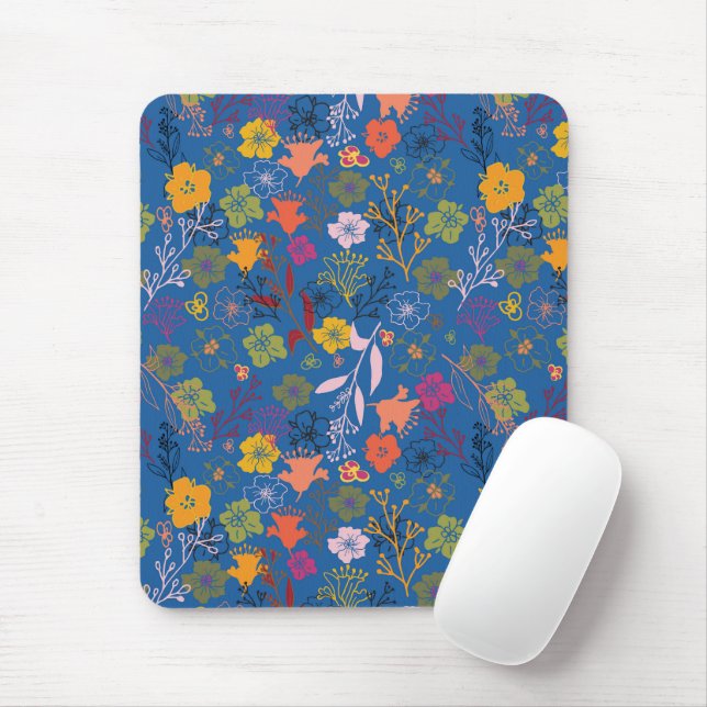 Tapis De Souris Batik Moderne Victoria Bleu (Avec souris)