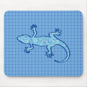 Tapis De Souris Batik Tribal Gecko - bleu denim doux
