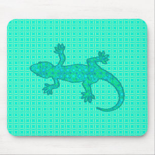 Tapis De Souris Batik tribal Gecko - turquoise / paon