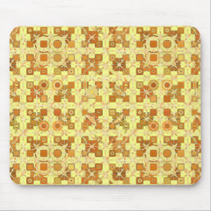 Tapis De Souris Batik tribal - jaune, brun d'or et bronzage