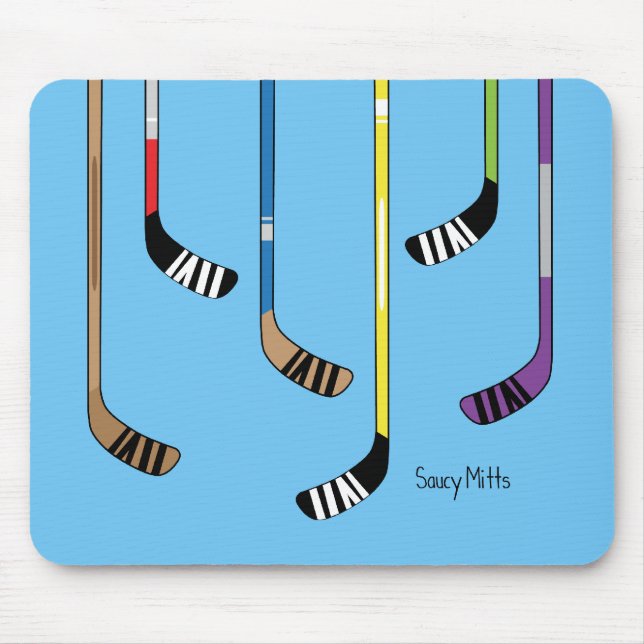 Tapis De Souris Bâtons de hockey colorés (Devant)