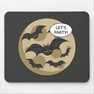 Tapis De Souris Bats Having Party on Full Moon