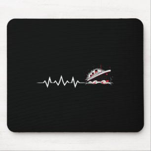 Tapis De Souris Battement de cœur du Titanic Minimaliste Croiseur