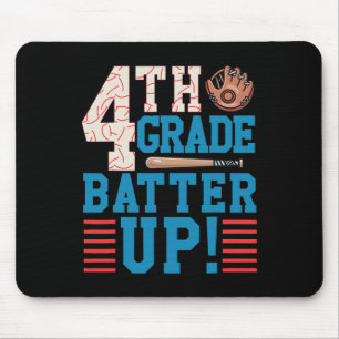 Tapis De Souris Batterie De 4E Année Retour À L'École Pour Basebal