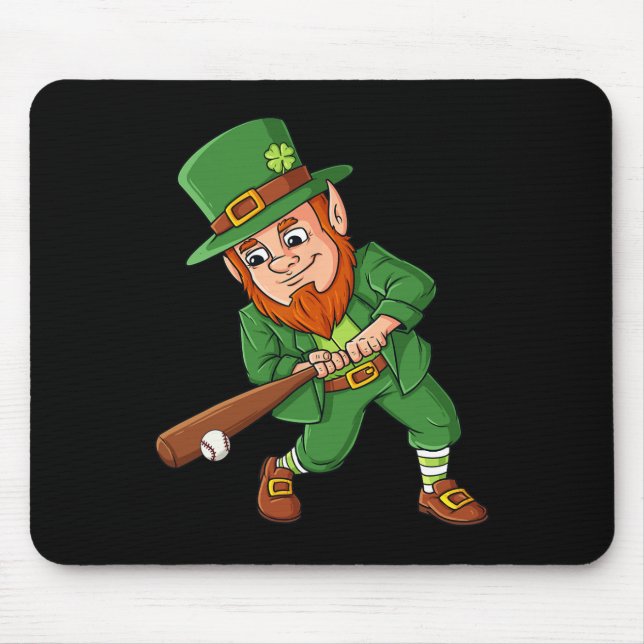 Tapis De Souris Batteur de baseball Jour de la Saint Patrick Lepre (Devant)