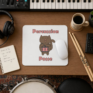 Tapis De Souris Batteur de chat mignon Possé de percussion Musici