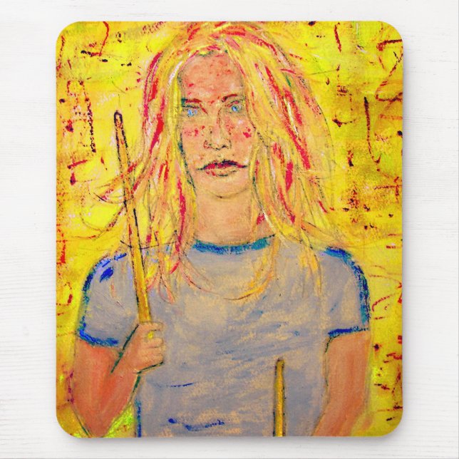Tapis De Souris batteur fille rochers (Devant)