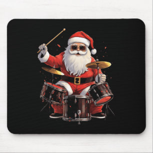 Tapis De Souris Batteur Père Noël Jouer des tambours amusant Noël 