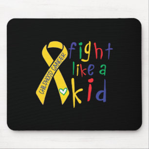 Tapis De Souris Battez Comme un Enfant Ruban d'Or Sensibilisation