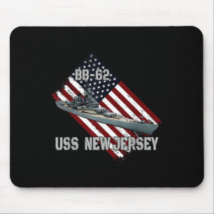 Tapis De Souris Battleship Uss New Jersey Bb-62 &amp; Combat Warsh