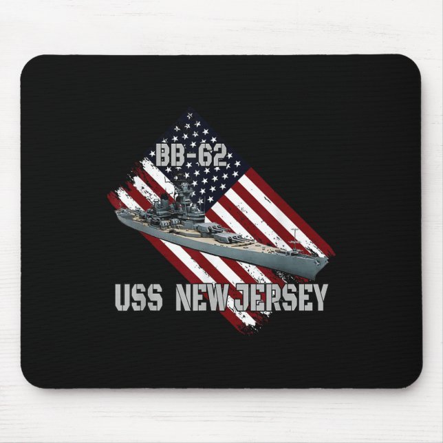 Tapis De Souris Battleship Uss New Jersey Bb-62 &amp; Combat Warsh (Devant)