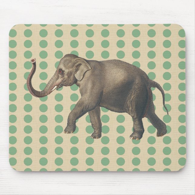 Tapis De Souris Bay Leaf Spice Moods Dots with Elephant (Devant)