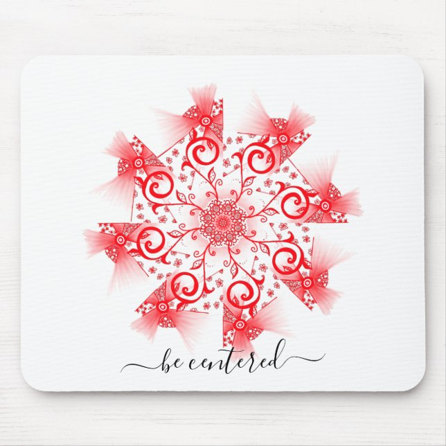 Tapis De Souris Be centered red mandala fractal (Devant)