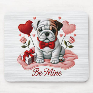 Tapis De Souris Be Mine Valentine English Bulldog Mousepad