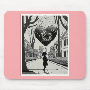 Tapis De Souris Be My Valentine in Manga Style Monochrome 1617