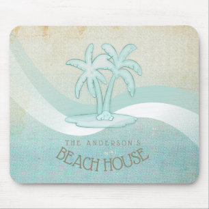 Tapis De Souris Beach House Palm Trees Aqua ID623