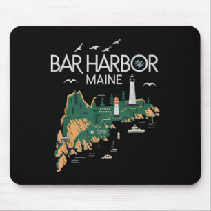 Tapis De Souris Beach Lighthouse Bar Harbour Maine