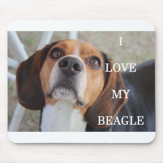 Tapis De Souris beagle amour w pic noir rouge blanc (Devant)