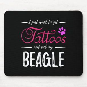 Tapis De Souris Beagle Amoureux des chiens Tattoo Funny Chien Mama