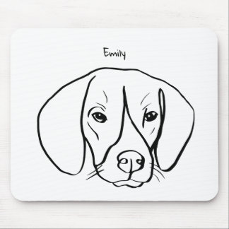 Tapis De Souris Beagle artistique : Panier de souris texte personn