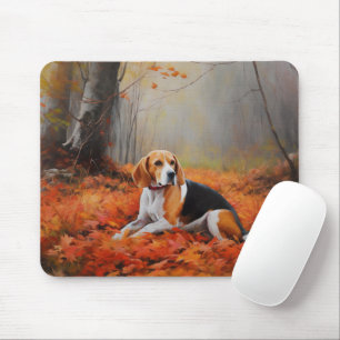 Tapis De Souris Beagle en automne Leaves automne Inspire