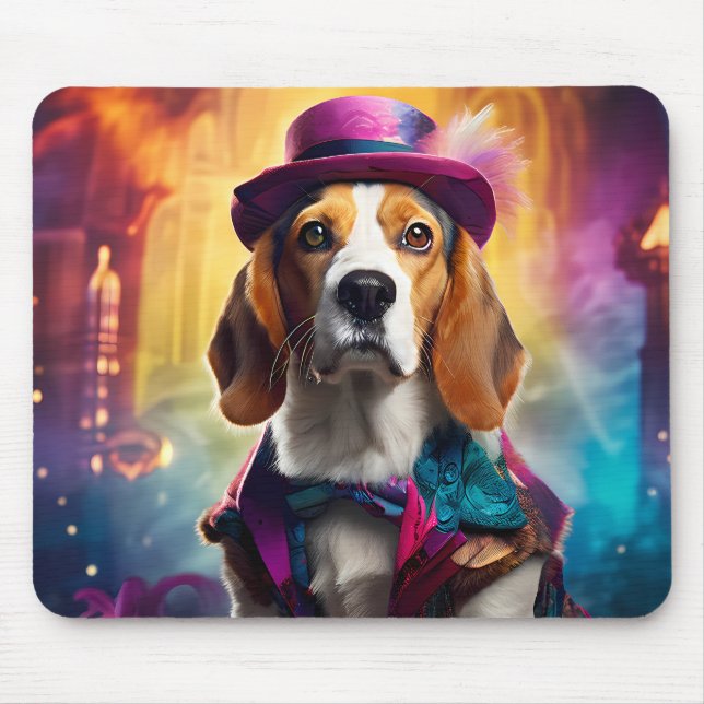 Tapis De Souris Beagle en costume vibrant (Devant)