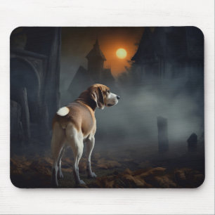 Tapis De Souris Beagle Halloween effrayant