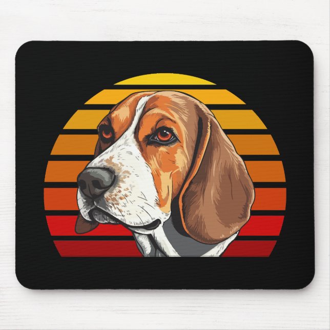 Tapis De Souris Beagle Sunset rétro (Devant)