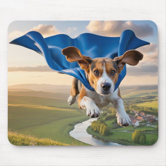 Tapis De Souris Beagle Superhero Mousepad (Devant)
