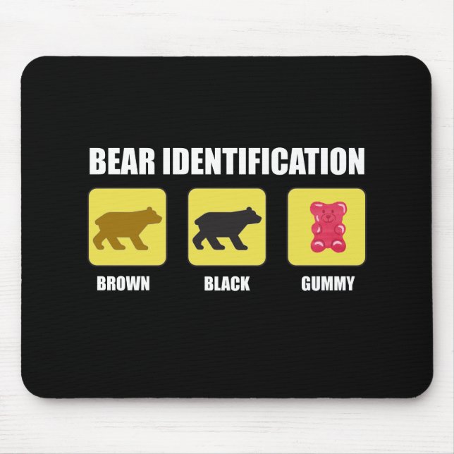 Tapis De Souris Bear Identification Funny (Devant)
