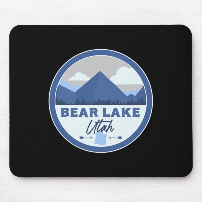 Tapis De Souris Bear Lake Utah Ut Mountains Badge Hiking Souvenir  (Devant)