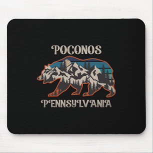 Tapis De Souris Bear Mountains Poconos Pennsylvania Pa Vintage 80s