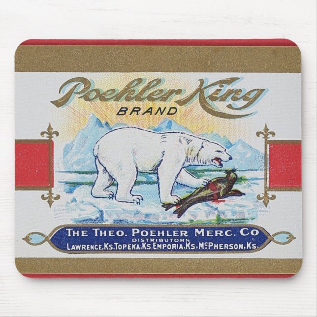 Tapis De Souris Bear Polar snacking sur la nourriture préférée (Devant)