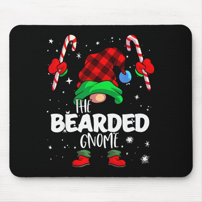 Tapis De Souris Bearded Gnome Red Buffalo Plaid Matching Family Ch (Devant)